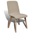 Swen Studio -  Dining Chairs 4 pcs Beige Fabric and Solid Oak Wood